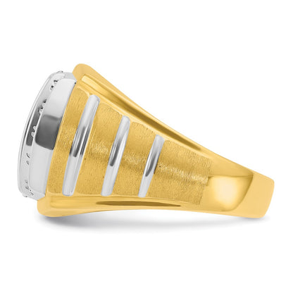 IB Goodman 10k Two-tone Mens Polished/Satin/Grooved Diamond Ring Mounting
