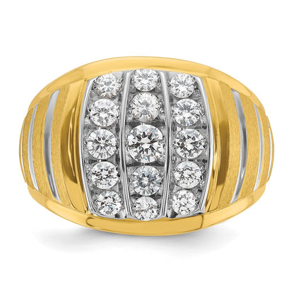 IB Goodman 10k Two-tone Mens Polished/Satin/Grooved Diamond Ring Mounting