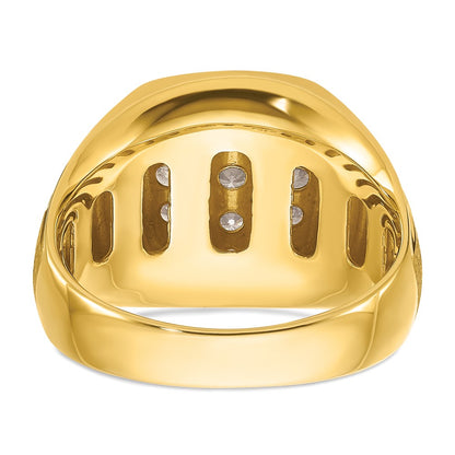 IB Goodman 10k Two-tone Mens Polished/Satin/Grooved Diamond Ring Mounting