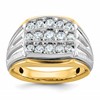 IBGoodman 14k Two Tone 1 carat Lab Grown Diamond VS/SI+ G+ Complete Men's Polished and Satin Cluster Ring