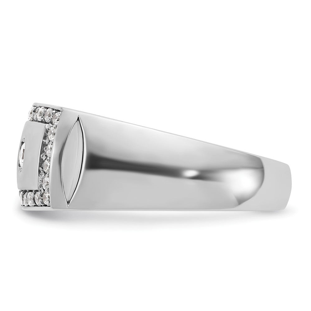 IBGoodman 10k White Gold Men's Polished and Cut-Out Ring Mounting