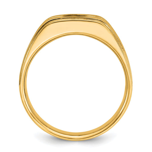 IB Goodman 10k Mens Polished and Satin Holds 3.7mm Round Stone Ring Mounting
