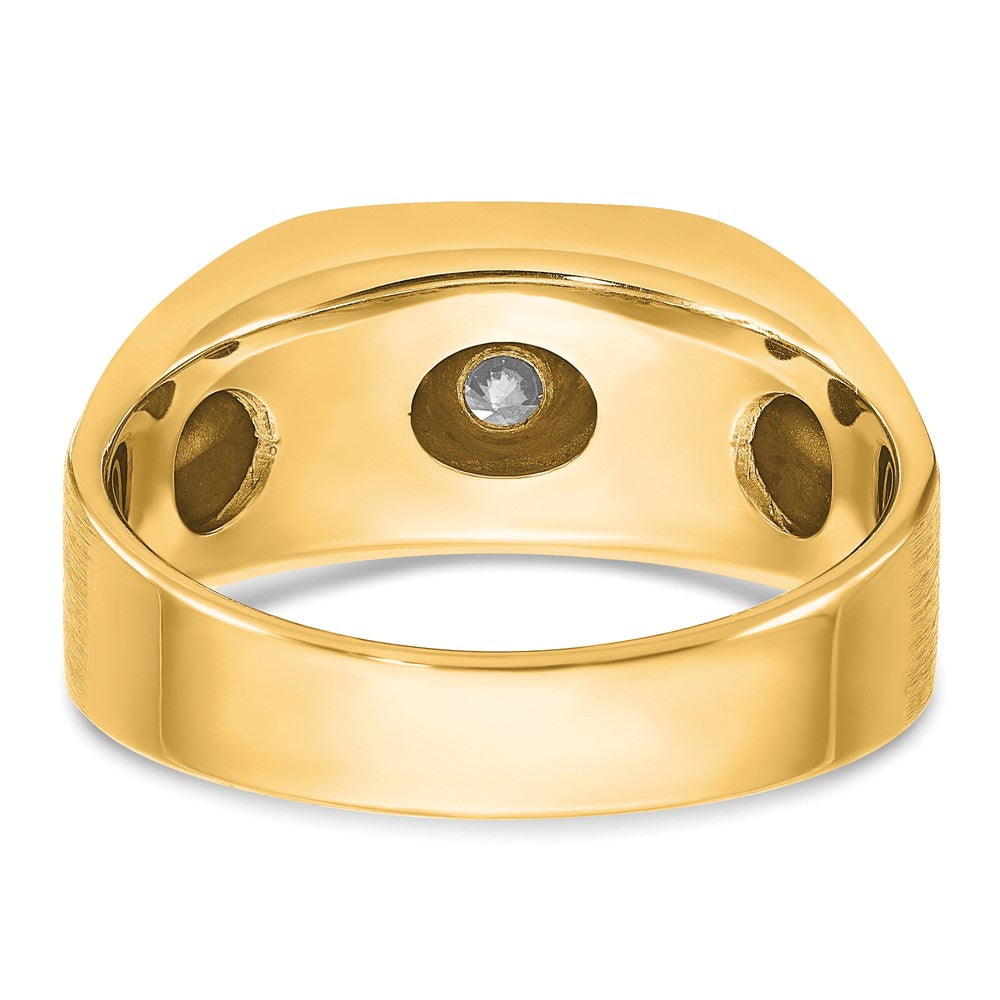 IB Goodman 10k Mens Polished and Satin Holds 3.7mm Round Stone Ring Mounting