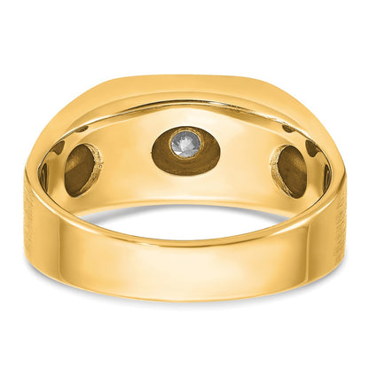IB Goodman 10k Mens Polished and Satin Holds 3.7mm Round Stone Ring Mounting