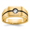 IB Goodman 10k Mens Polished and Satin Holds 3.7mm Round Stone Ring Mounting