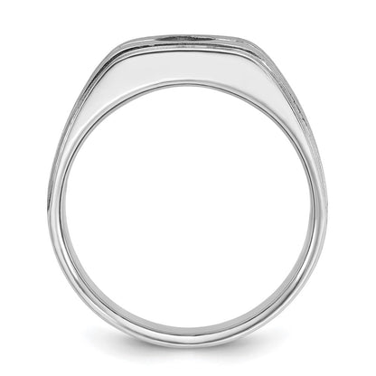 IBGoodman 14k White Gold with Black Rhodium 1/5 carat Lab Grown Diamond VS/SI+ G+ Complete Men's Ring