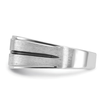 IBGoodman 14k White Gold with Black Rhodium 1/5 carat Lab Grown Diamond VS/SI+ G+ Complete Men's Ring