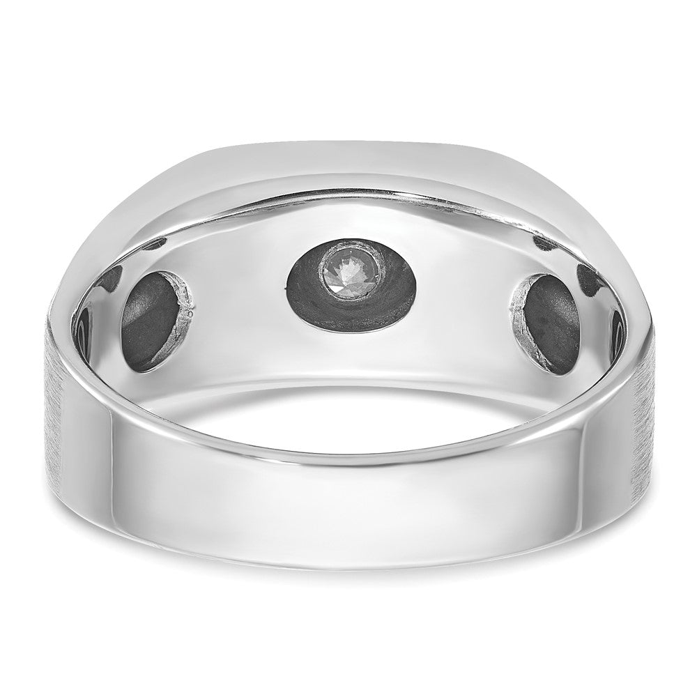 IBGoodman 14k White Gold with Black Rhodium 1/5 carat Lab Grown Diamond VS/SI+ G+ Complete Men's Ring