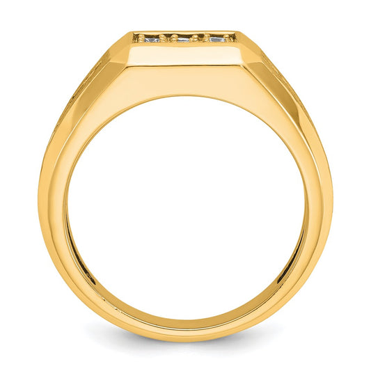 IBGoodman 10k Men's Polished and Satin Square Cluster Ring Mounting