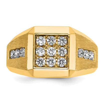 IBGoodman 10k Men's Polished and Satin Square Cluster Ring Mounting