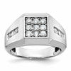 IBGoodman 14k White Gold 1 carat Lab Grown Diamond VS/SI+ G+ Complete Square Cluster Men's Ring