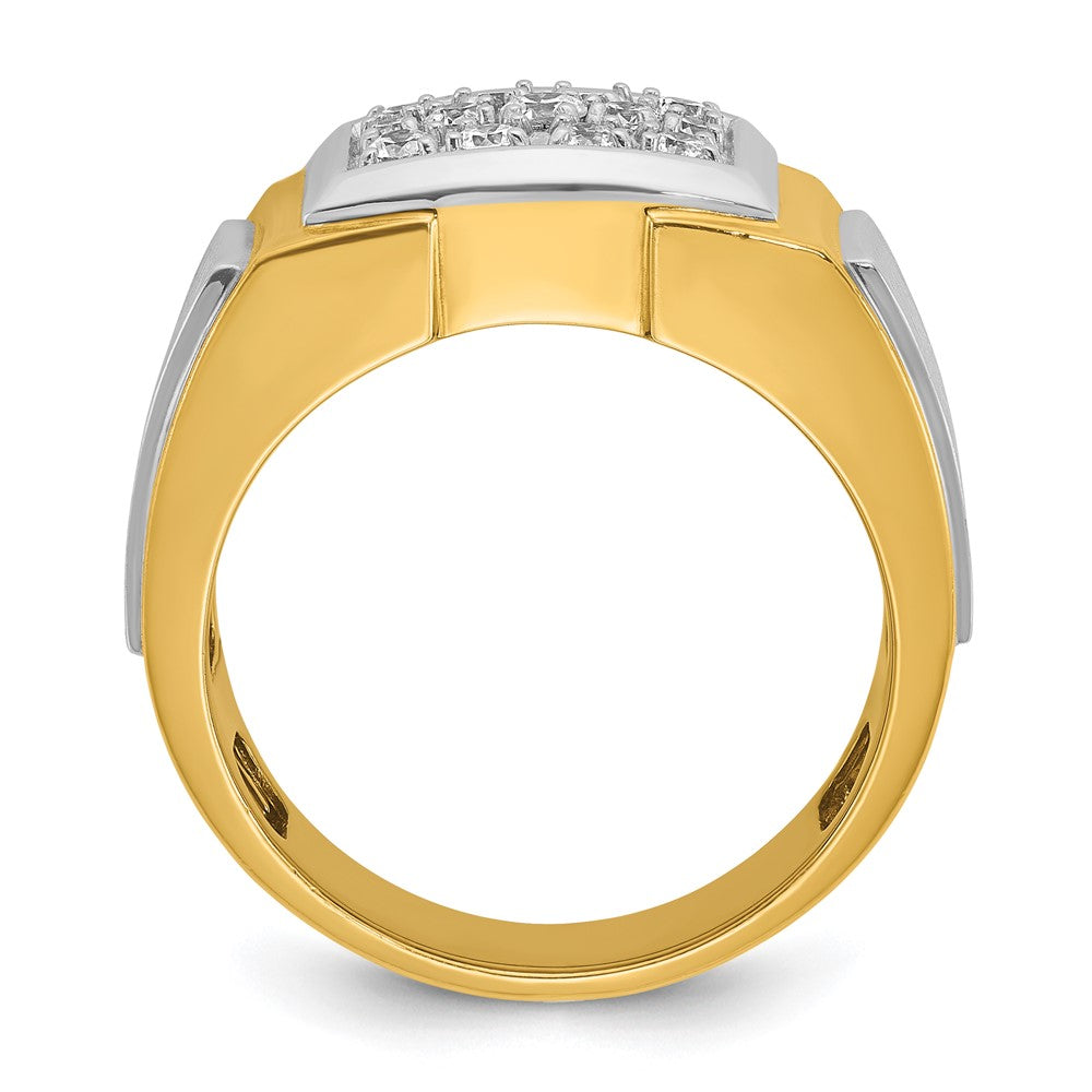 IBGoodman 10k Men's Polished and Satin Cluster Ring Mounting