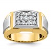 IBGoodman 10k with White Rhodium Men's Polished and Satin 1/2 Carat A Quality Diamond Cluster Ring