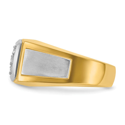 IBGoodman 14k with White Rhodium 1/2 carat Lab Grown Diamond VS/SI+ G+ Complete Polished and Satin Cluster Ring