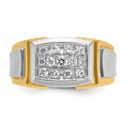 IBGoodman 14k with White Rhodium 1/2 carat Lab Grown Diamond VS/SI+ G+ Complete Polished and Satin Cluster Ring