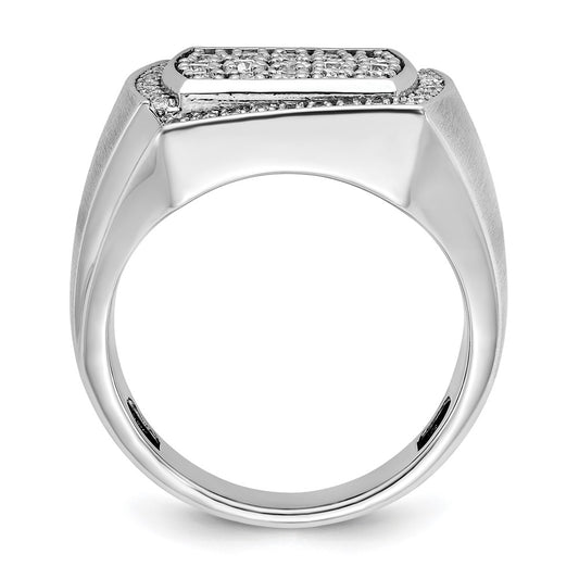 IB Goodman 10k White Gold Mens Polished and Satin Cluster Ring Mounting