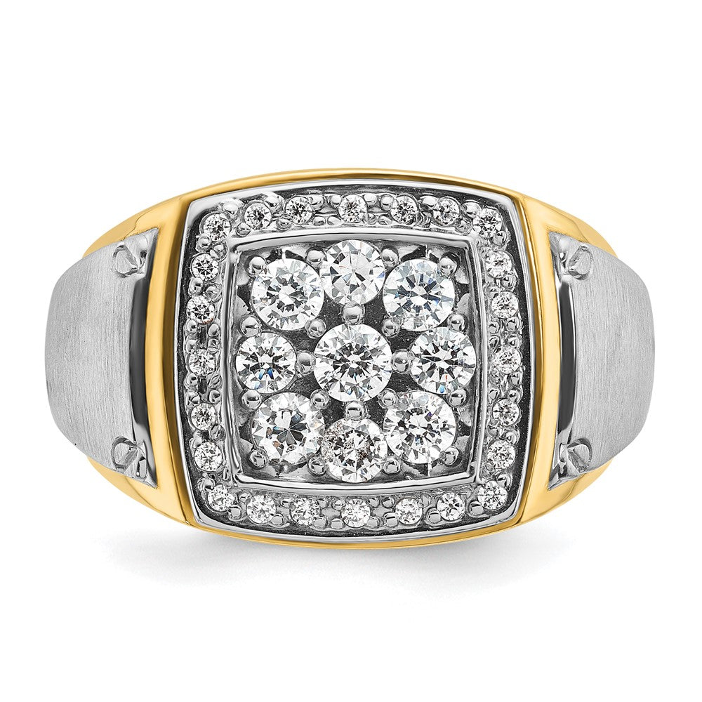 IBGoodman 10k Two-tone Men's Polished and Satin Square Cluster Ring Mounting