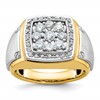IBGoodman 10k Two-tone Men's Polished and Satin Square Cluster Ring Mounting
