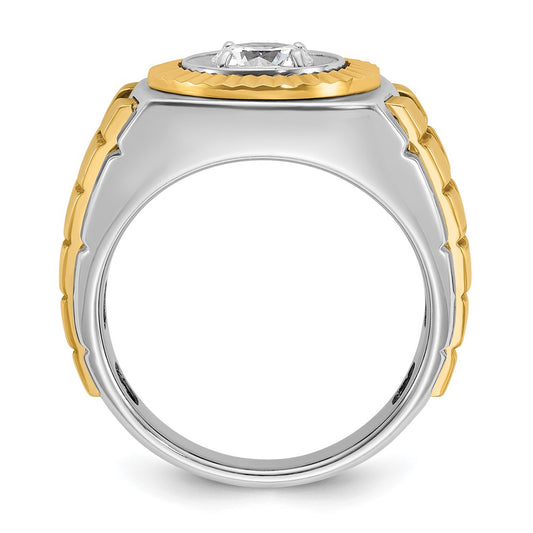 IB Goodman 10k Two-tone Mens Polished and Textured Ring Mounting