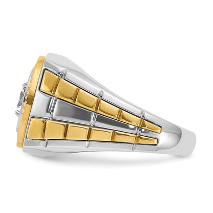 IB Goodman 10k Two-tone Mens Polished and Textured Ring Mounting