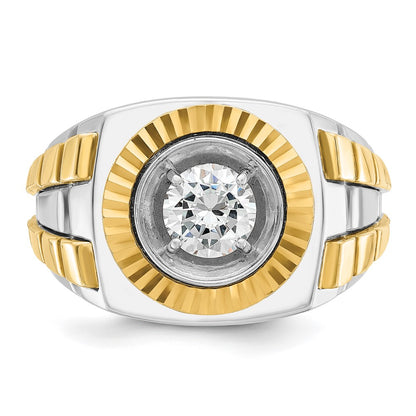 IB Goodman 10k Two-tone Mens Polished and Textured Ring Mounting