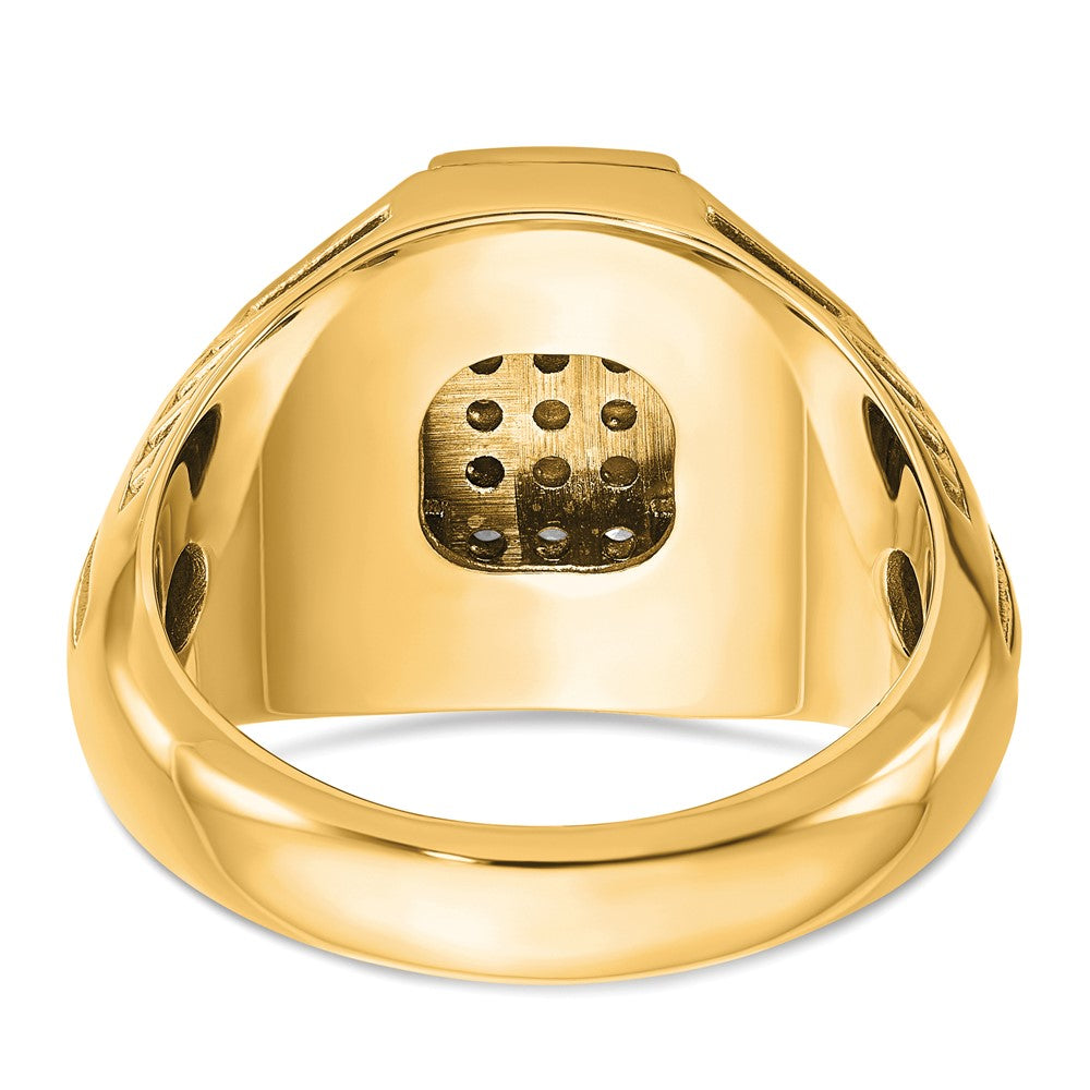 IBGoodman 10k Men's Polished Textured and Grooved Cross Cluster Ring Mounting