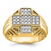 IBGoodman 10k Men's Polished Textured and Grooved Cross Cluster Ring Mounting