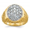 IBGoodman 10k Two-tone Men's Polished and Textured Oval Cluster Ring Mounting
