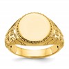 IB Goodman 10k Mens 12.5x12.5mm Round Grapevine Signet Ring
