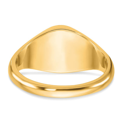 IB Goodman 10k Mens 12x10mm Round Signet Ring