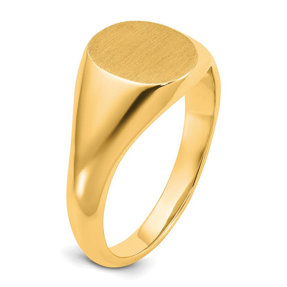 IB Goodman 10k Mens 12x10mm Round Signet Ring
