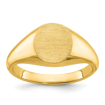IB Goodman 10k Mens 12x10mm Round Signet Ring