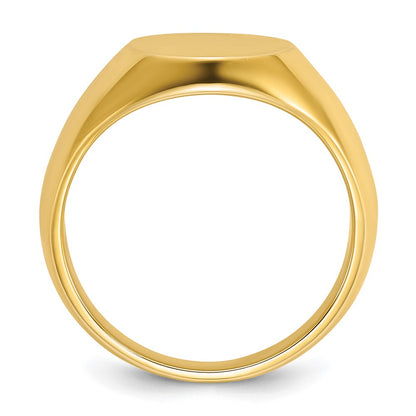 IB Goodman 10k Mens 14x12mm Oval Signet Ring