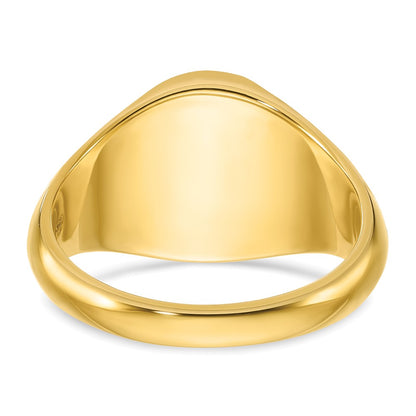 IB Goodman 10k Mens 14x12mm Oval Signet Ring