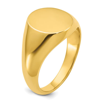 IB Goodman 10k Mens 14x12mm Oval Signet Ring