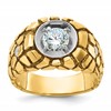 10K Two-tone IBGoodman Nugget Solitaire Diamond Men's Ring