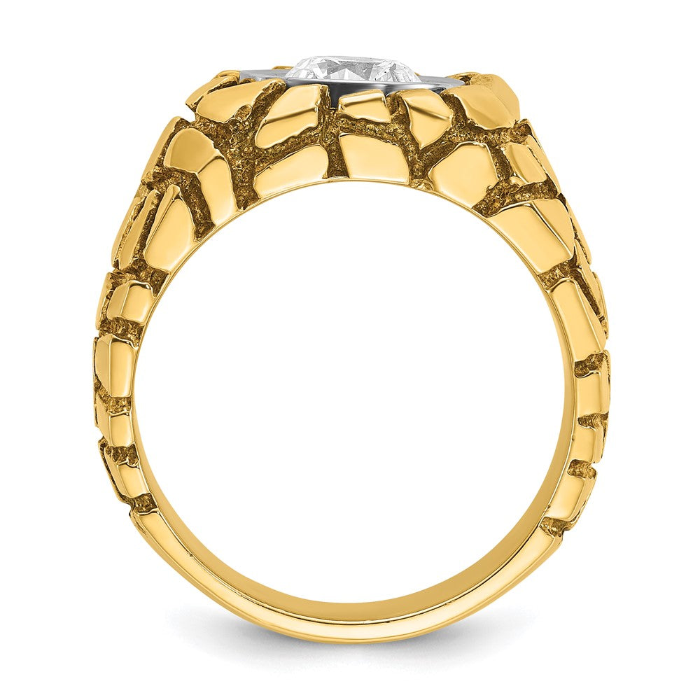 IBGoodman 14k Two Tone 1 carat Lab Grown Diamond VS/SI+ G+ Complete Men's Nugget Ring