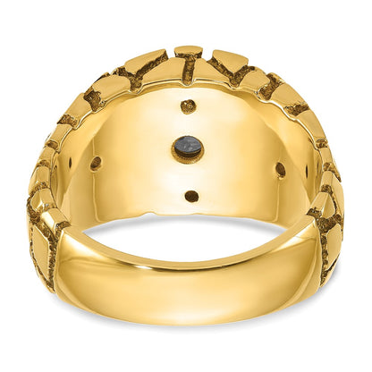 IBGoodman 14k Two Tone 1 carat Lab Grown Diamond VS/SI+ G+ Complete Men's Nugget Ring