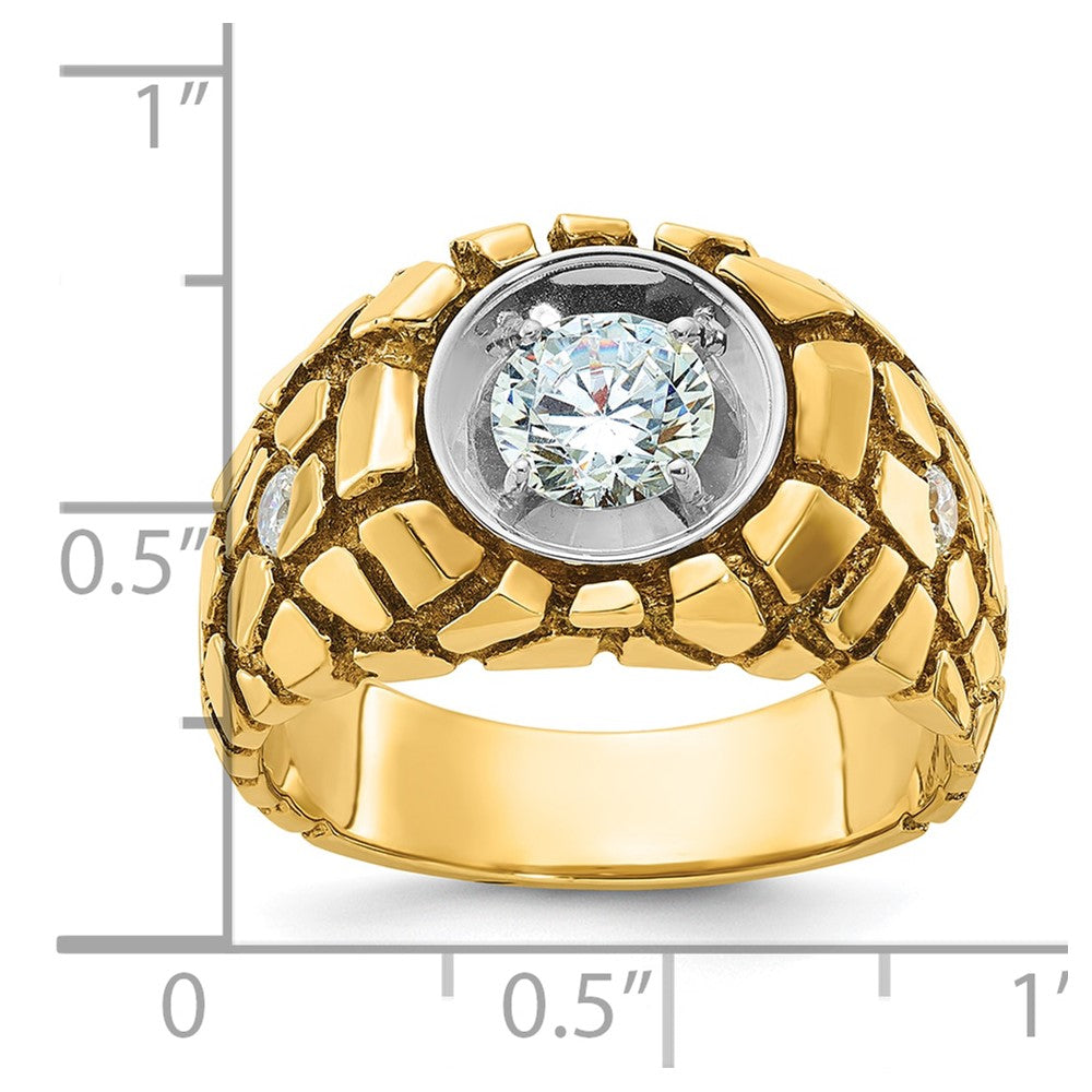 IBGoodman 14k Two Tone 1 carat Lab Grown Diamond VS/SI+ G+ Complete Men's Nugget Ring