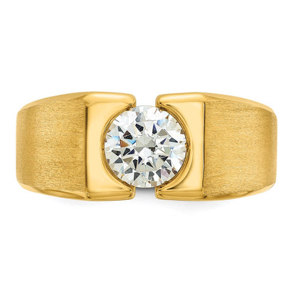 IBGoodman 14k 1 carat Lab Grown Diamond VS/SI+ G+ Complete Polished and Satin Men's Ring