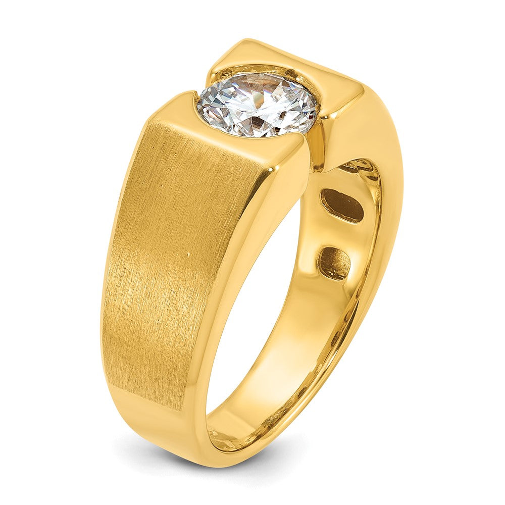 IBGoodman 14k 1 carat Lab Grown Diamond VS/SI+ G+ Complete Polished and Satin Men's Ring