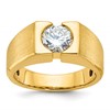 IBGoodman 14k 1 carat Lab Grown Diamond VS/SI+ G+ Complete Polished and Satin Men's Ring