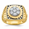 IBGoodman 10k Two-tone Men's Polished Textured and Diamond-cut Stars and Stripes Round Cluster Ring Mounting