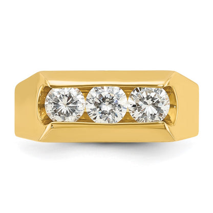 IBGoodman 14k 1 carat Lab Grown Diamond VS/SI+ G+ Complete Three Stone Men's Ring