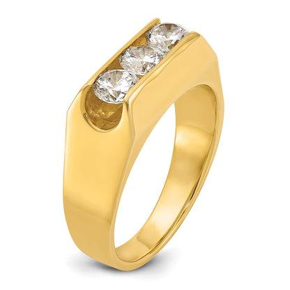 IBGoodman 14k 1 carat Lab Grown Diamond VS/SI+ G+ Complete Three Stone Men's Ring