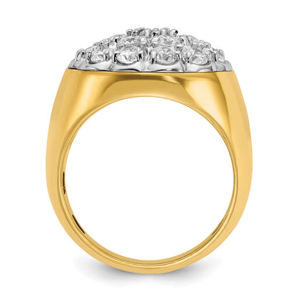IBGoodman 14k Two-Tone 3 carat Lab Grown Diamond VS/SI+ G+ Complete Men's Cluster Ring