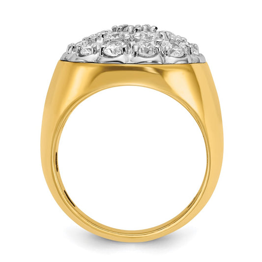 IBGoodman 14k Two-Tone 3 carat Lab Grown Diamond VS/SI+ G+ Complete Men's Cluster Ring
