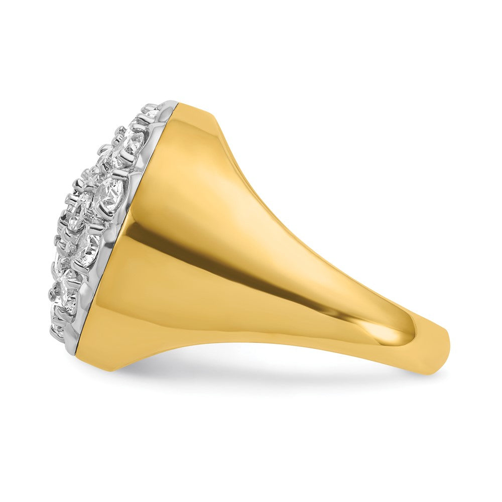 IBGoodman 14k Two-Tone 3 carat Lab Grown Diamond VS/SI+ G+ Complete Men's Cluster Ring