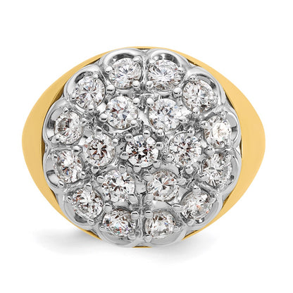 IBGoodman 14k Two-Tone 3 carat Lab Grown Diamond VS/SI+ G+ Complete Men's Cluster Ring