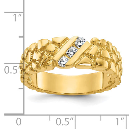 IB Goodman 10k Mens Holds 3-2.8mm Diamonds Nugget Ring Mounting